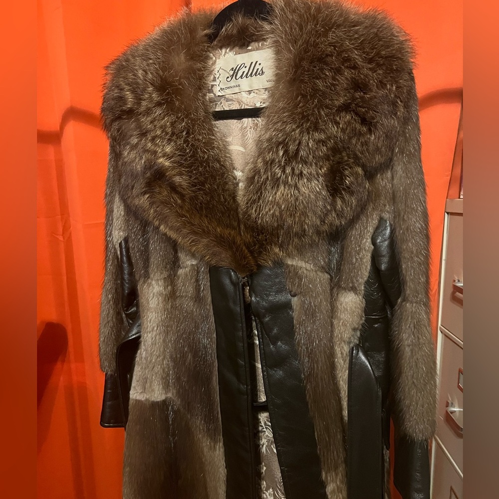 Brown Fur & Leather Jacket - DAMAGED